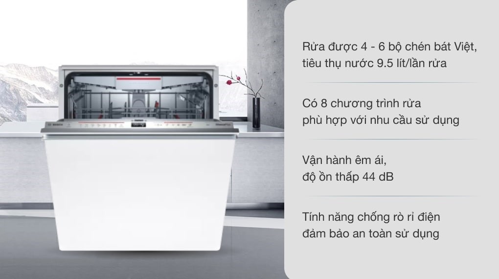 Máy rửa chén âm tủ Bosch SMV6ZCX42E